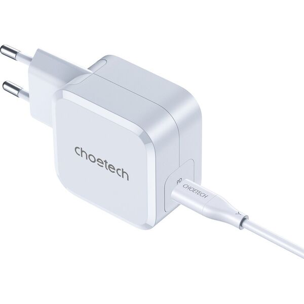 Ładowarka Choetech Choetech szybka ładowarka sieciowa USB C 45W PPS / PD biała (PD8007)