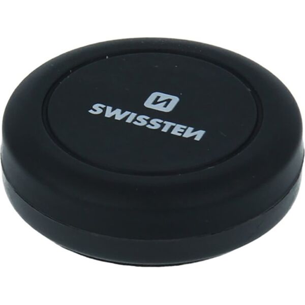 Swissten Uchwyt magnetyczny do telefonu lub GPS SWISSTEN do samochodu, S-Grip Dashboard M10, czarny, metal, z klejem, czarna, telefon