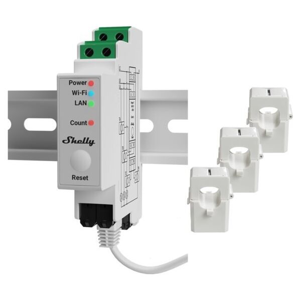 Shelly Miernik zużycia energii elektrycznej 2-kierunkowy - PRO 3EM 120A WiFi (M0000083)