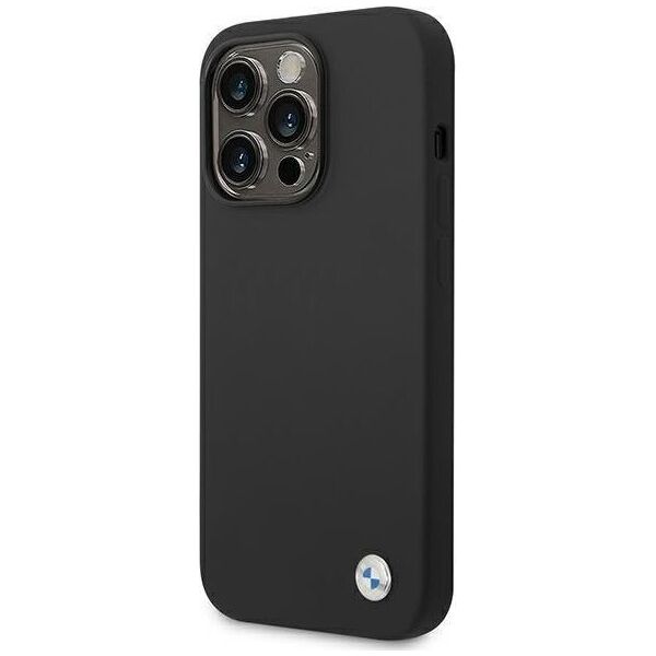 BMW BMW Liquid Silicone Case Metal Logo - Etui iPhone 14 Pro Max (Czarny)