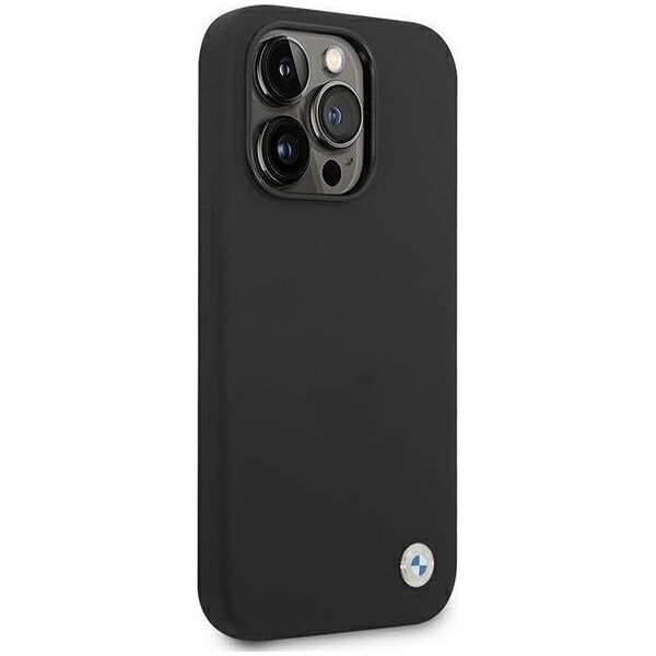 BMW BMW Liquid Silicone Case Metal Logo - Etui iPhone 14 Pro Max (Czarny)