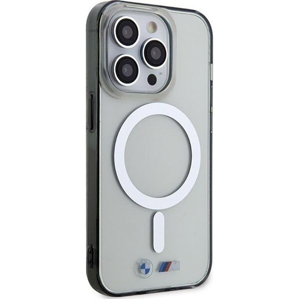 BMW BMW Silver Ring MagSafe - Etui iPhone 14 Pro (Przezroczysty)
