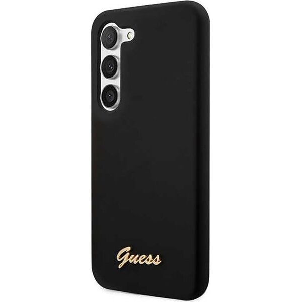 Guess Guess Silicone Script Metal Logo - Etui Samsung Galaxy S23+ (czarny)