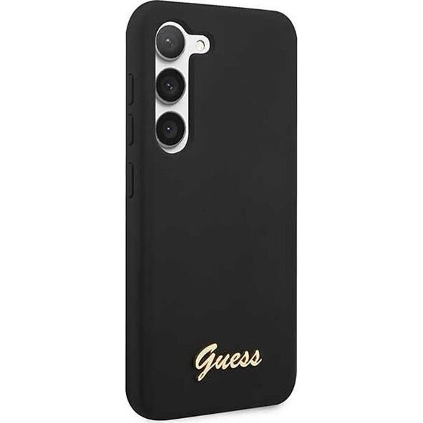 Guess Guess Silicone Script Metal Logo - Etui Samsung Galaxy S23 (czarny)
