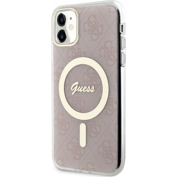 Guess Etui Guess GUHMN61H4STP Apple iPhone 11 różowy/pink hardcase 4G MagSafe