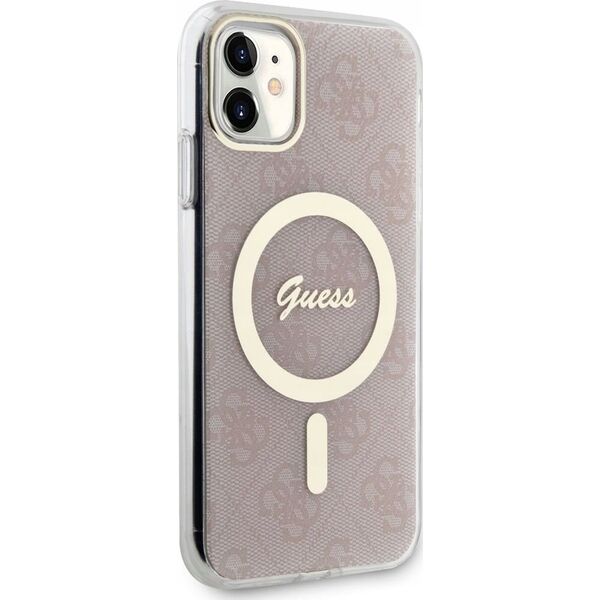 Guess Etui Guess GUHMN61H4STP Apple iPhone 11 różowy/pink hardcase 4G MagSafe