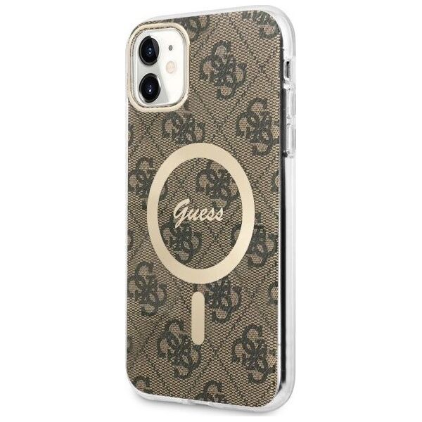 Guess Etui Guess GUHMN61H4STW Apple iPhone 11 brązowy/brown hardcase 4G MagSafe