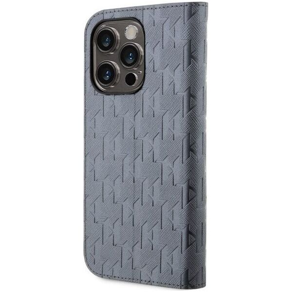 Karl Lagerfeld Etui Karl Lagerfeld KLBKP14XSAKLHPG Apple iPhone 14 Pro Max bookcase srebrny/silver Saffiano Monogram