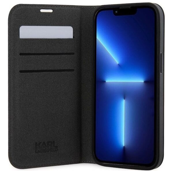 Karl Lagerfeld Etui Karl Lagerfeld KLBKP14XSAKLHPG Apple iPhone 14 Pro Max bookcase srebrny/silver Saffiano Monogram