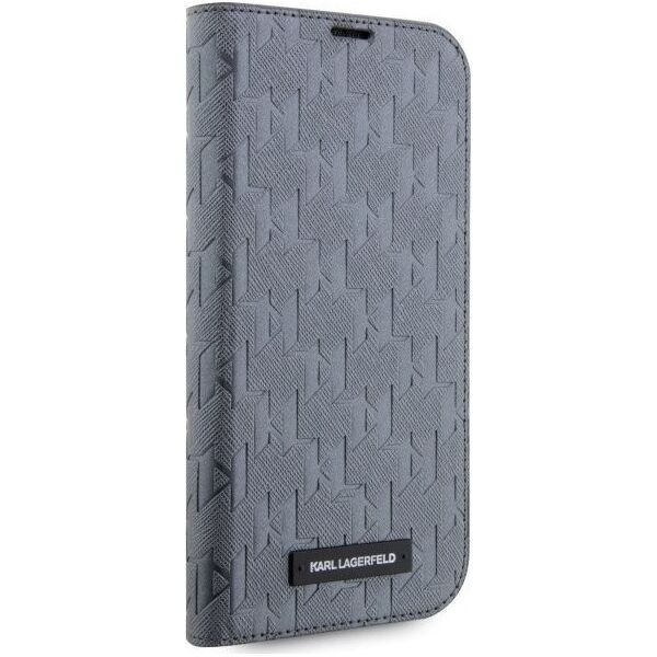 Karl Lagerfeld Etui Karl Lagerfeld KLBKP14XSAKLHPG Apple iPhone 14 Pro Max bookcase srebrny/silver Saffiano Monogram