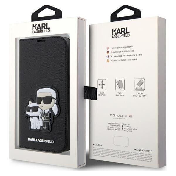 Karl Lagerfeld Etui Karl Lagerfeld KLBKP14XSANKCPK Apple iPhone 14 Pro Max bookcase czarny/black Saffiano Karl & Choupette