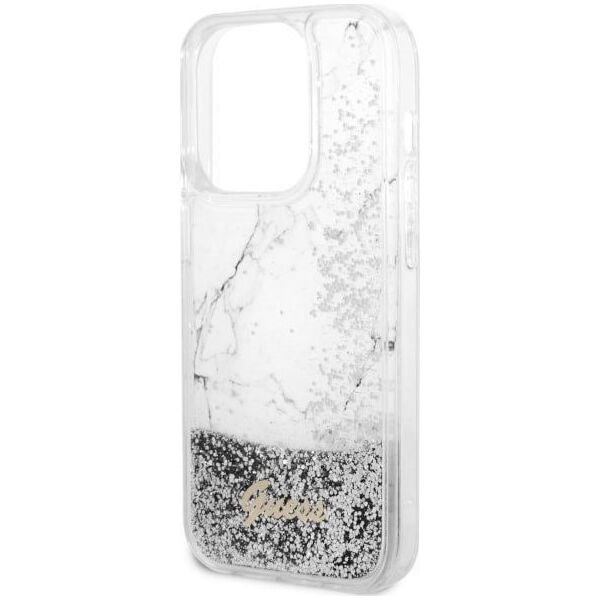 Guess Etui Guess GUHCP14LLCSGSGH Apple iPhone 14 Pro biały/white hardcase Liquid Glitter Marble