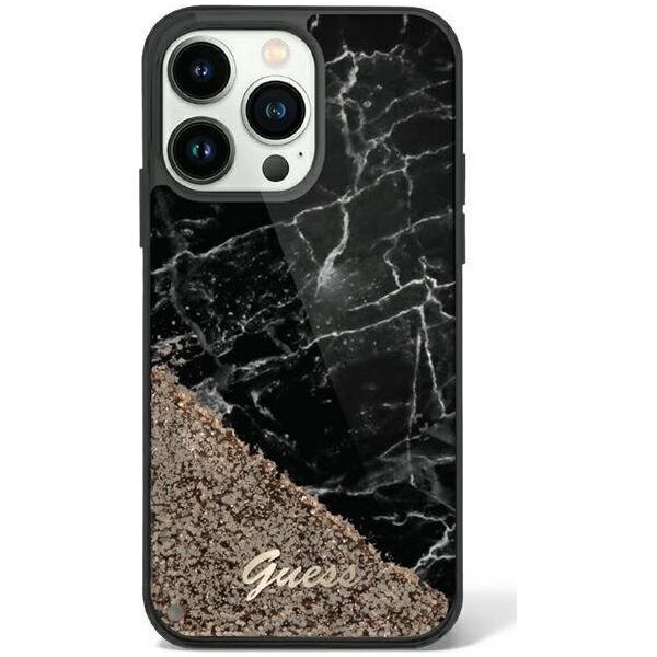 Guess Etui Guess GUHCP14LLCSGSGK Apple iPhone 14 Pro czarny/black hardcase Liquid Glitter Marble