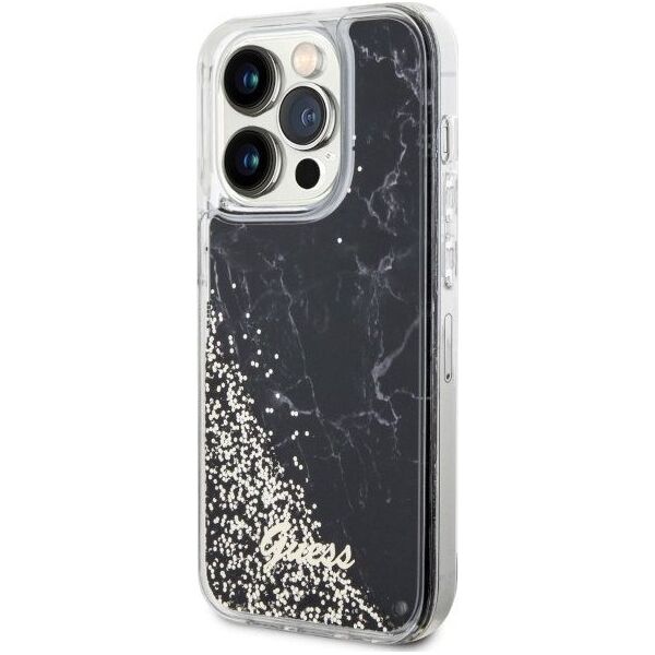 Guess Etui Guess GUHCP14LLCSGSGK Apple iPhone 14 Pro czarny/black hardcase Liquid Glitter Marble