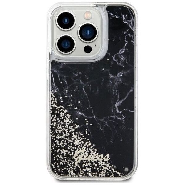 Guess Etui Guess GUHCP14LLCSGSGK Apple iPhone 14 Pro czarny/black hardcase Liquid Glitter Marble