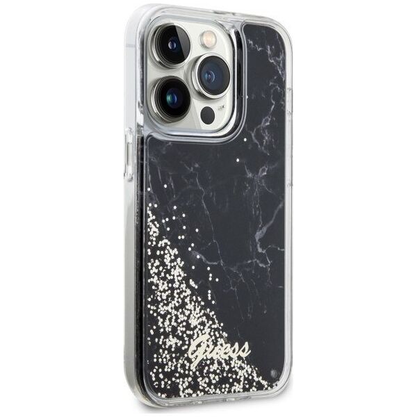 Guess Etui Guess GUHCP14LLCSGSGK Apple iPhone 14 Pro czarny/black hardcase Liquid Glitter Marble