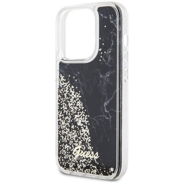 Guess Etui Guess GUHCP14LLCSGSGK Apple iPhone 14 Pro czarny/black hardcase Liquid Glitter Marble