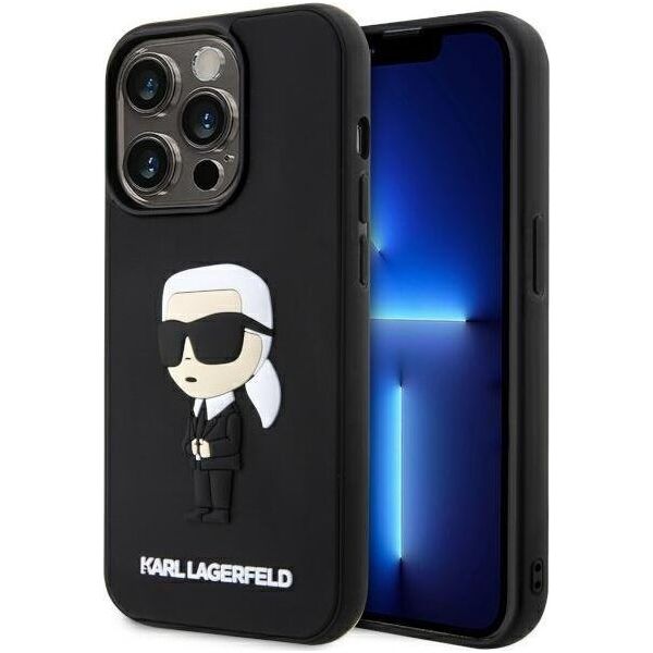 Karl Lagerfeld Etui Karl Lagerfeld KLHCP14L3DRKINK Apple iPhone 14 Pro czarny/black hardcase Rubber Ikonik 3D