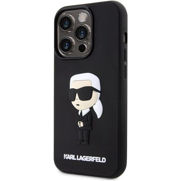 Karl Lagerfeld Etui Karl Lagerfeld KLHCP14L3DRKINK Apple iPhone 14 Pro czarny/black hardcase Rubber Ikonik 3D
