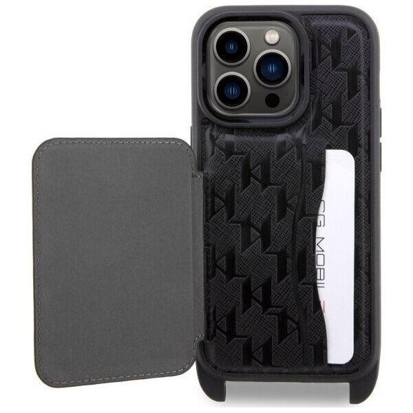 Karl Lagerfeld Etui Karl Lagerfeld KLHCP14LCSAKHPKK Apple iPhone 14 Pro hardcase czarny/black Crossbody Saffiano Monogram Ikonik