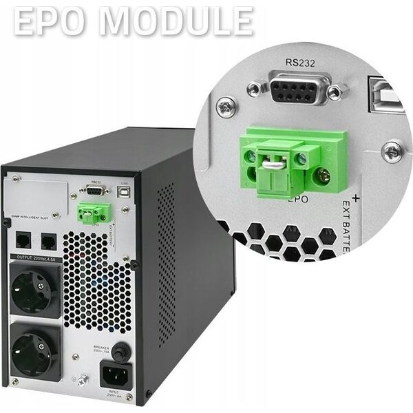 Dysan Zasilacz awaryjny UPS Qoltec 1kVA | 1000W | Power Factor 1.0 | LCD | EPO | USB | On-line