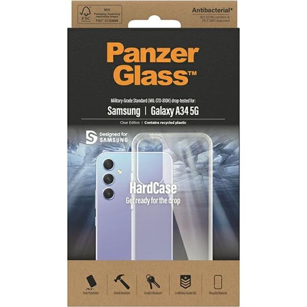 PanzerGlass Etui PanzerGlass HardCase Samsung Galaxy A34 5G Antibacterial Military grade clear 0444