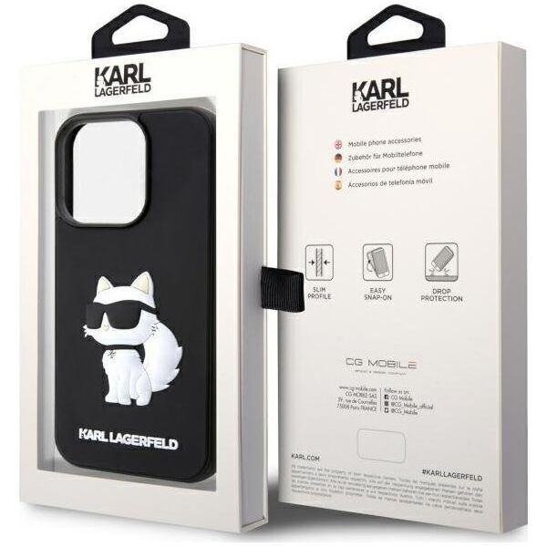 Karl Lagerfeld Etui Karl Lagerfeld KLHCP14X3DRKHNK Apple iPhone 14 Pro Max czarny/black hardcase Rubber Choupette 3D
