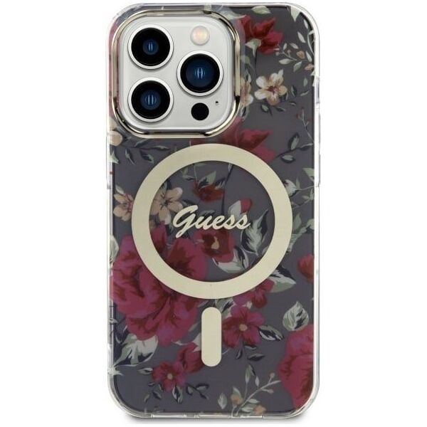 Guess Etui Guess GUHMP14LHCFWSA Apple iPhone 14 Pro zielony/khaki hardcase Flower MagSafe