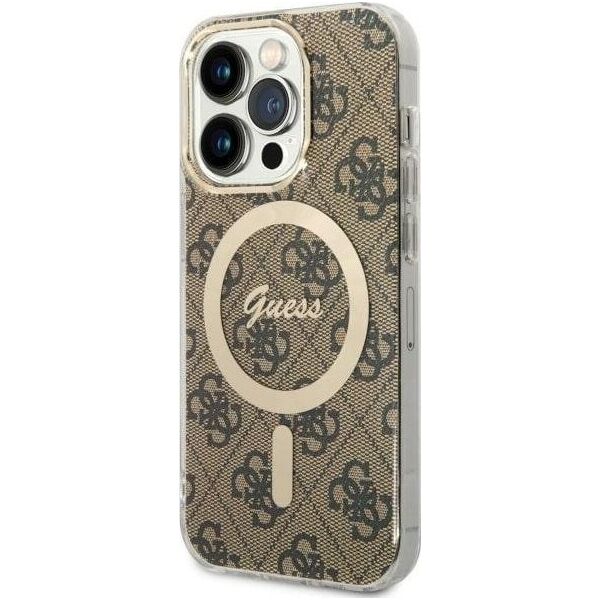 Guess Etui Guess GUHMP14LH4STW Apple iPhone 14 Pro brązowy/brown hardcase 4G MagSafe