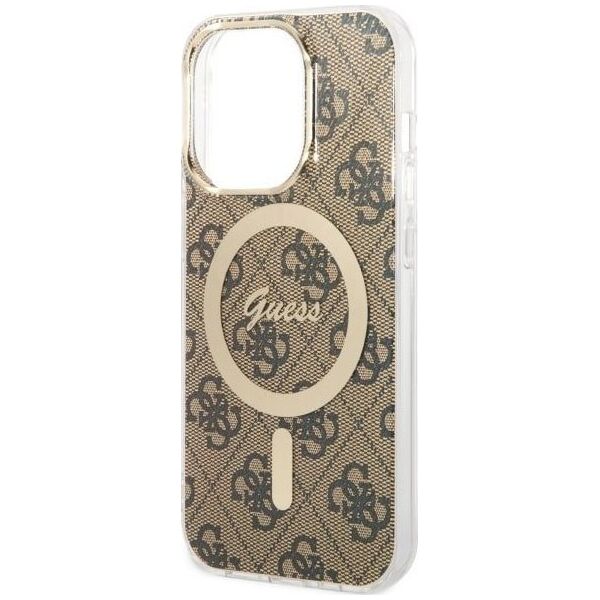 Guess Etui Guess GUHMP14LH4STW Apple iPhone 14 Pro brązowy/brown hardcase 4G MagSafe