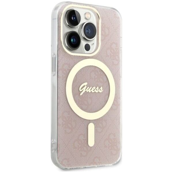 Guess Etui Guess GUHMP14LH4STP Apple iPhone 14 Pro różowy/pink hardcase 4G MagSafe