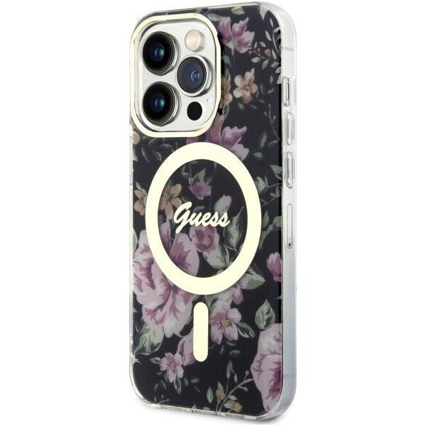Guess Etui Guess GUHMP14LHCFWSK Apple iPhone 14 Pro czarny/black hardcase Flower MagSafe