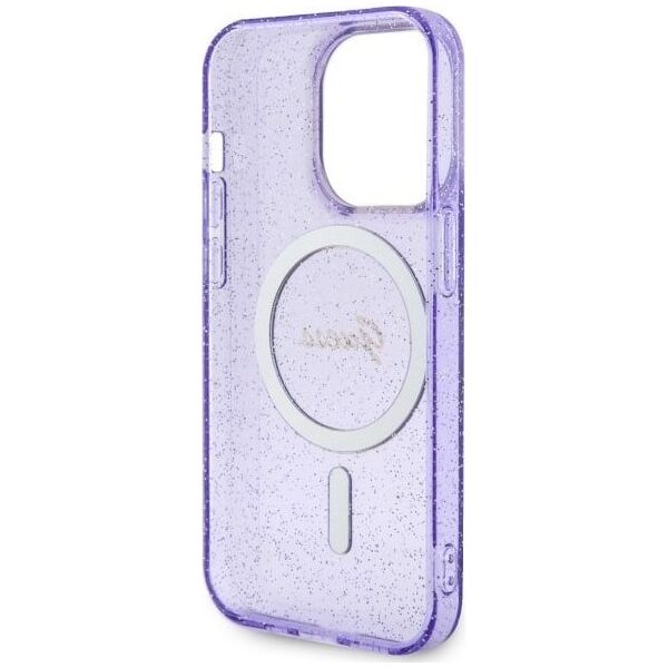 Guess Etui Guess GUHMP14LHCMCGU Apple iPhone 14 Pro purpurowy/purple hardcase Glitter Gold MagSafe
