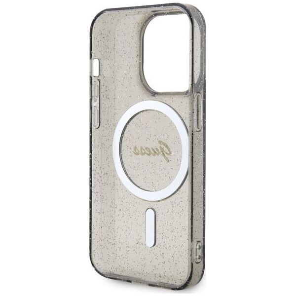 Guess Etui Guess GUHMP14LHCMCGK Apple iPhone 14 Pro czarny/black hardcase Glitter Gold MagSafe