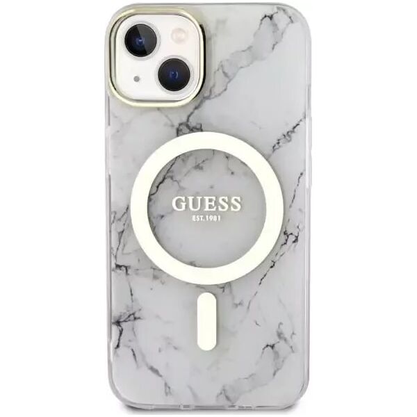 Guess Etui na telefon Guess GUHMP14MPCUMAH do Apple iPhone 14 Plus 6.7" biały/white hardcase Marble MagSafe