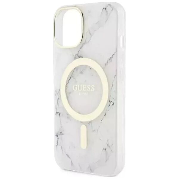 Guess Etui na telefon Guess GUHMP14MPCUMAH do Apple iPhone 14 Plus 6.7" biały/white hardcase Marble MagSafe