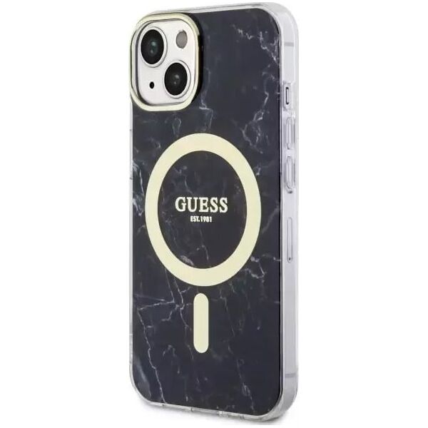 Guess Etui na telefon Guess GUHMP14MPCUMAK do Apple iPhone 14 Plus 6.7" czarny/black hardcase Marble MagSafe
