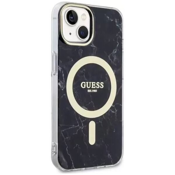 Guess Etui na telefon Guess GUHMP14MPCUMAK do Apple iPhone 14 Plus 6.7" czarny/black hardcase Marble MagSafe