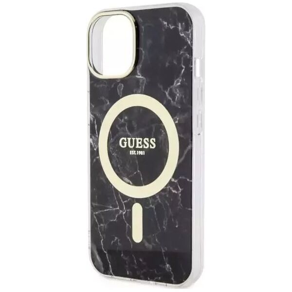 Guess Etui na telefon Guess GUHMP14MPCUMAK do Apple iPhone 14 Plus 6.7" czarny/black hardcase Marble MagSafe