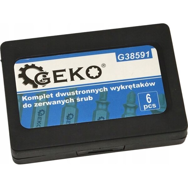 Wiertło Geko Kpl. dwustronnych wykrętaków do zerwanych śrub 6szt. HSS4341 (100)