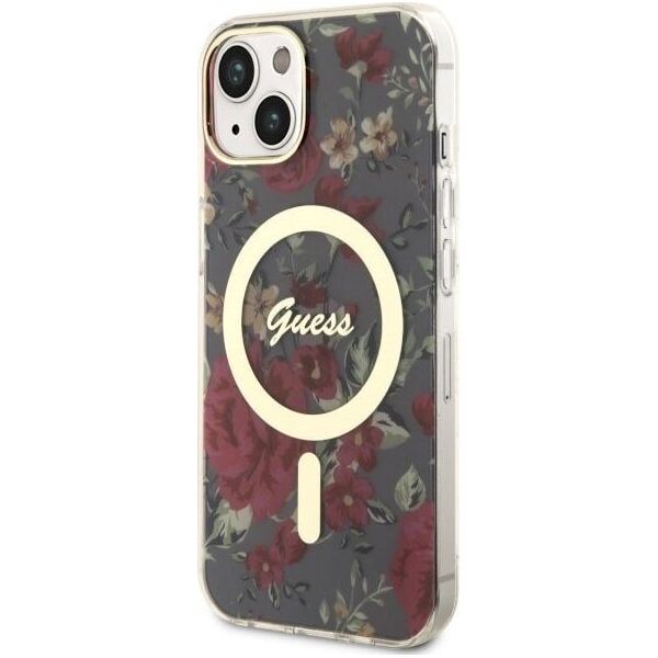 Guess Guess Flower MagSafe - Etui iPhone 14 (Zielony)