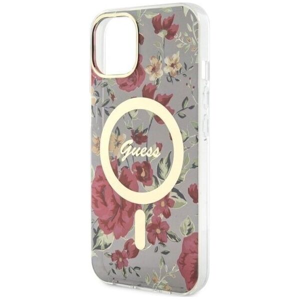 Guess Guess Flower MagSafe - Etui iPhone 14 (Zielony)