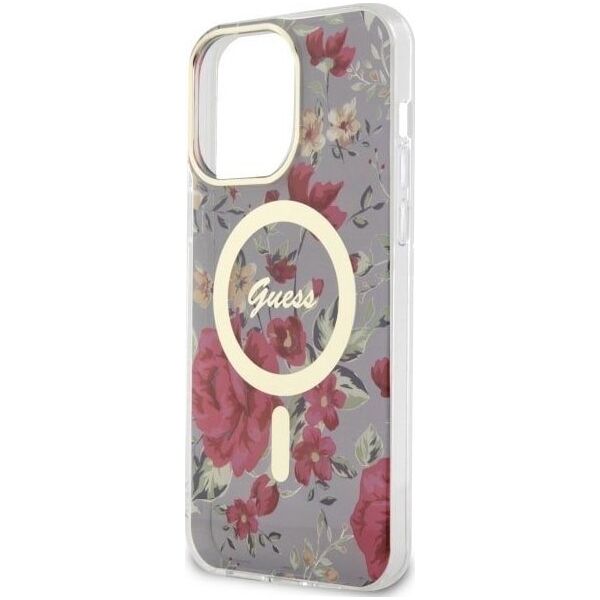 Guess Guess Flower MagSafe - Etui iPhone 14 Pro Max (Zielony)