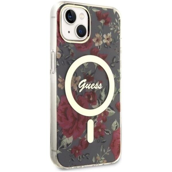 Guess Guess Flower MagSafe - Etui iPhone 14 Plus (Zielony)