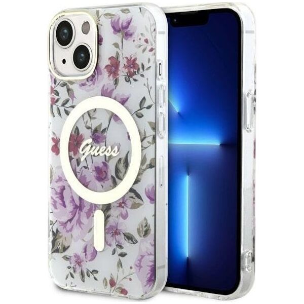 Guess Guess Flower MagSafe - Etui iPhone 14 (Przezroczysty)