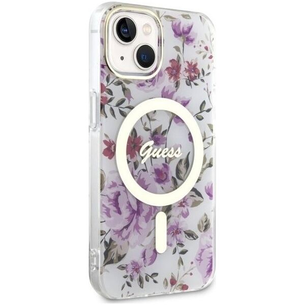 Guess Guess Flower MagSafe - Etui iPhone 14 (Przezroczysty)