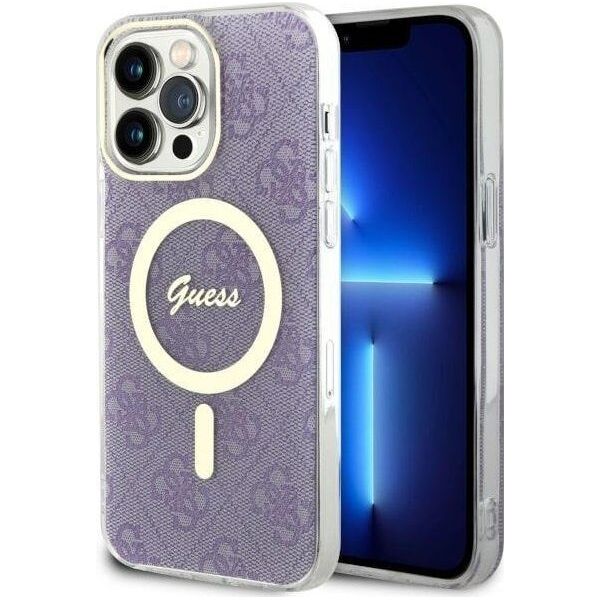 Guess Guess 4G MagSafe - Etui iPhone 14 Pro Max (Purpurowy)