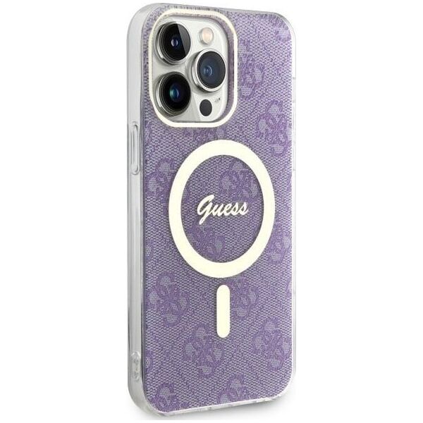 Guess Guess 4G MagSafe - Etui iPhone 14 Pro Max (Purpurowy)