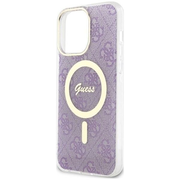 Guess Guess 4G MagSafe - Etui iPhone 14 Pro Max (Purpurowy)
