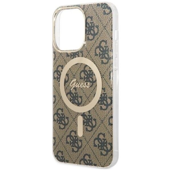 Guess Guess 4G MagSafe - Etui iPhone 14 Pro Max (Brązowy)